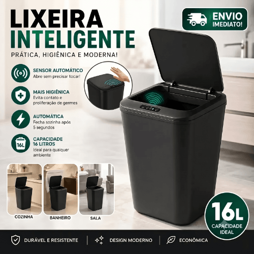 Lixeira Inteligente Automática 16L USB