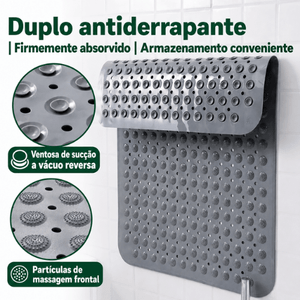 Tapete Box Seguro™ - Massageador Antiderrapante com Ventosas